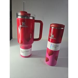 Stanley Valentine Hearts Bundle 40oz Quencher H2.0 Flip Top Mug RED Target 2026